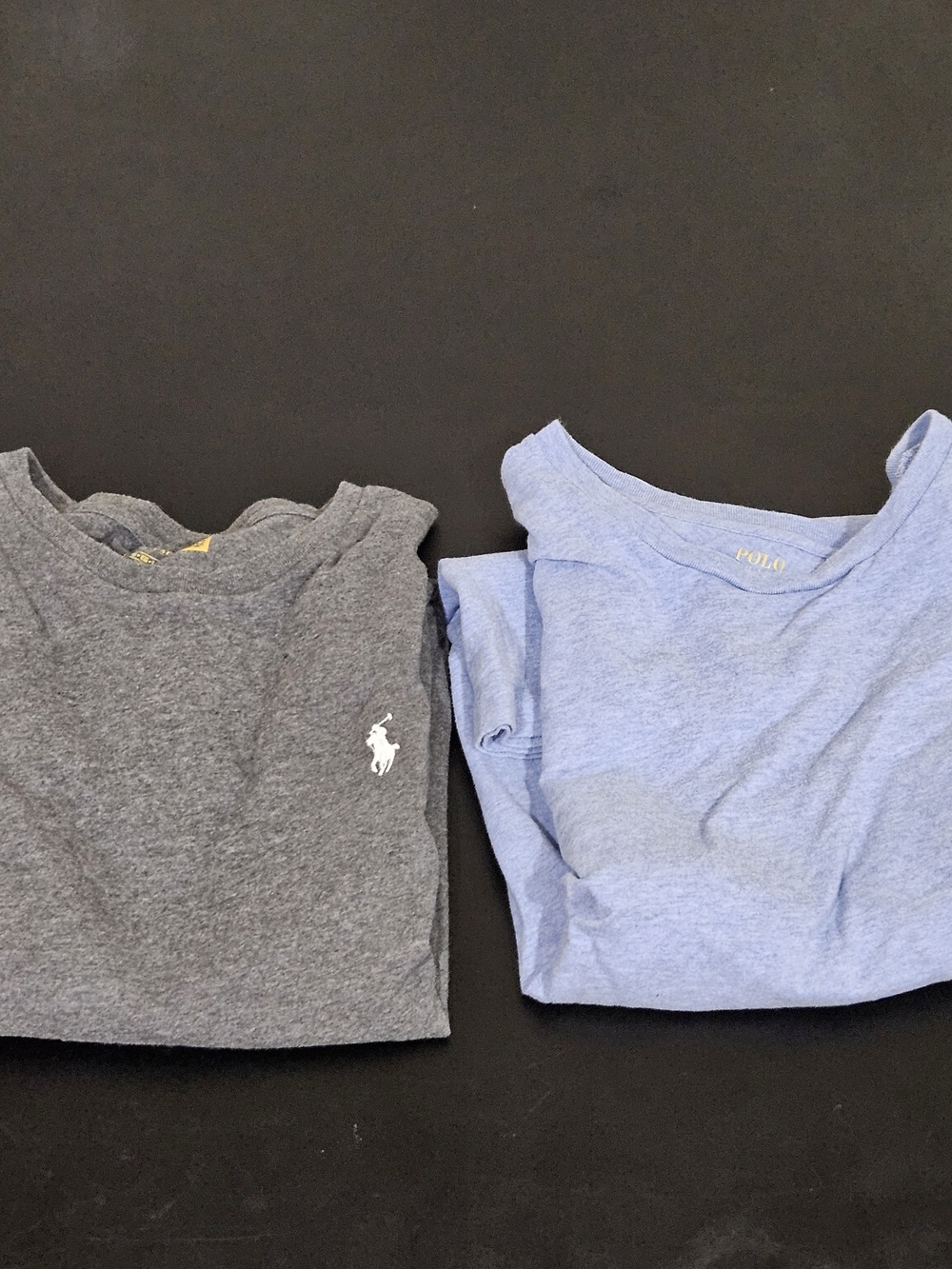 Lot of 2 Polo Ralph Lauren Crew Neck T-Shirts Men's XL Solid Plain Short Sleeve
